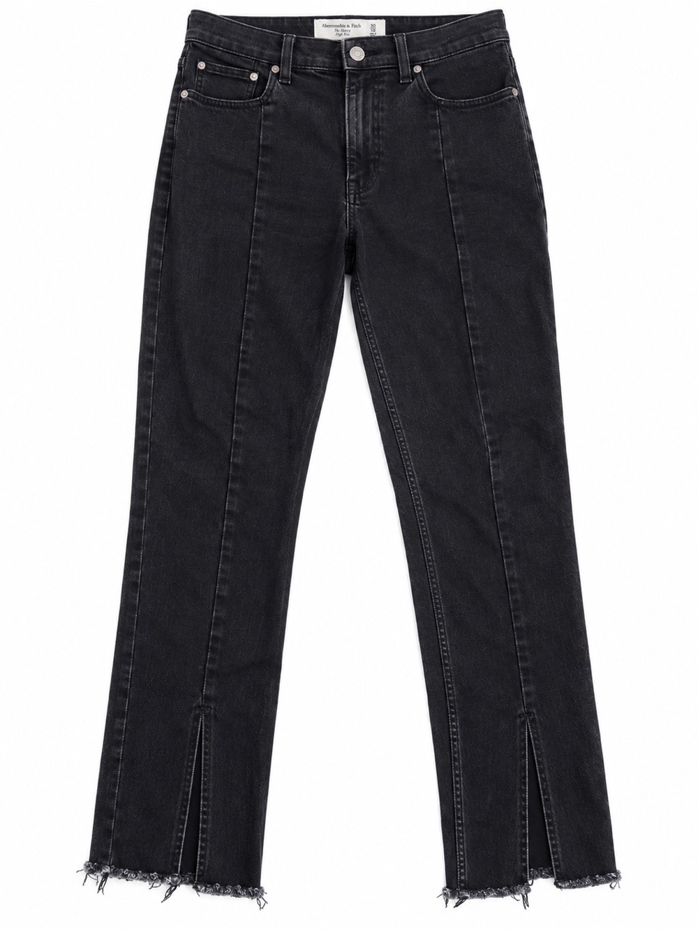 Abercrombie & Fitch The Skinny High Rise Black Jeans Women’s 10S 30 Raw Hem